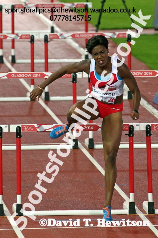 Tiffany Porter (England) 100 metres hurdles heats at the Commonwealth Games, Glasgow. Photo: David T. Hewitson/Sports for All Pics